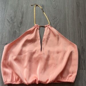 H&M Peach Halter Neck Blouse